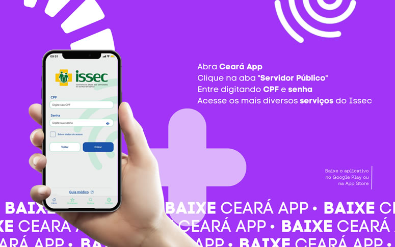 Acesse os serviços do Issec no Ceará App